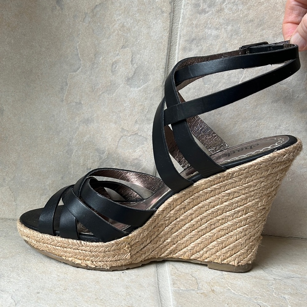 Leather Espadrille wedges. Size 8, hardly worn!